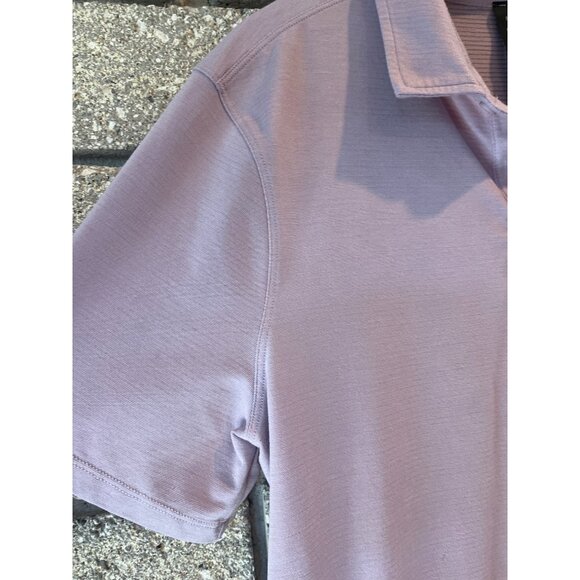 Lululemon Mens Lavender Polo Shirt Short Sleeve Button Collar Lightweight Stretc - Picture 5 of 7